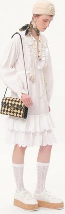 Valentino Garavani Borsa Piccola A Tracolla Valentino Garavani Rockstud Ricamata In Rafia Donna NATURALE/NERO UNI