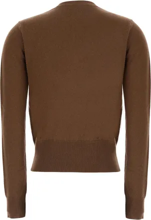 Max Mara Womens Sweater Mstliuti Brown Wool And Cashmere Tops Top