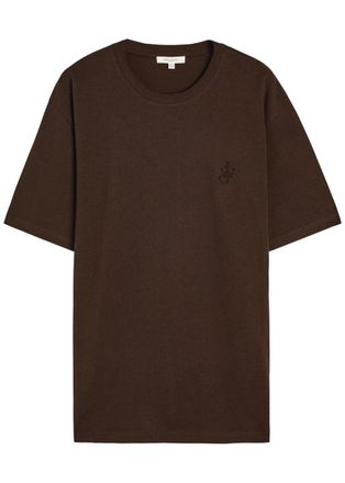 J.W.Anderson Anchor Embroidered Cotton T-shirt - Dark Brown - XL
