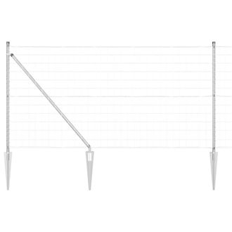 Berkfield Home Euro Fence with 13 Spike Posts 1x25 m Galvanised Steel in Silver