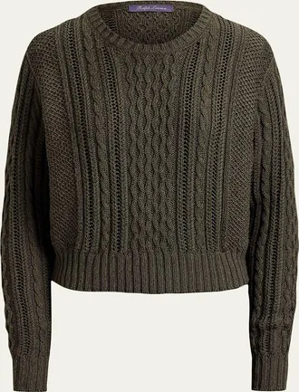 Ralph Lauren Collection Cable-Knit Silk-Cashmere Sweater