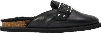 Steve Madden Damesclogs van su&egrave;de met gesp in de kleur Evergreen (Zwart)