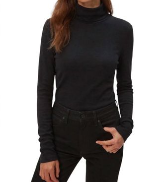 Michael Stars Jolene Supima Turtleneck Top In Black