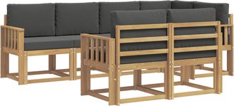 vidaXL Conjunto De Sof&aacute;s De Exterior 7 Uds. Blanco Y Antracita Vidaxl