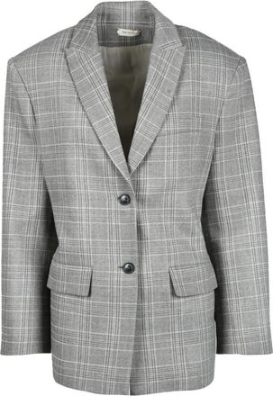 The Mannei Jassen, Dames, Grijs, L, Wol, Wollen Blend Blazer Jas