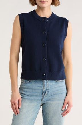 French Connection Mozart Sleeveless Cotton Sweater Vest in Navy at Nordstrom Rack, Size X-Large
