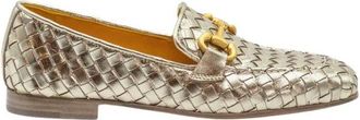Mara Bini Woven Laminated Moccasin - Dames - Loafers - Geel - 36 EU - Leer - Schoenen