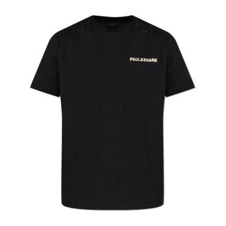 Paul & Shark Cotton T-Shirt with Embroidered Logo - male - Paul & Shark - T-Shirts - Black - XL - Tops