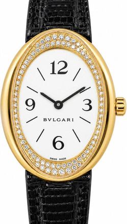 Bulgari Pre-owned Bvlgari Ovale Quartz Diamond White Dial Ladies Watch OV32G