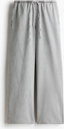 H&M Denimhose mit Kordelzug - Grau