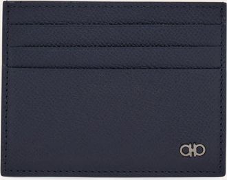 Ferragamo Men Gancini credit card holder Blue
