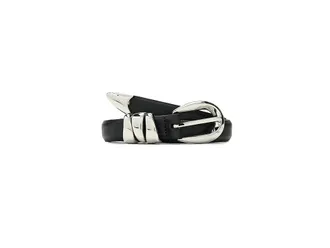 Madewell Triple Metal Keeper Belt Womens Belts True Black : LG, Leather