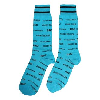 Dolce & Gabbana Calcetines de Algod&oacute;n con Logo hasta Media Pantorrilla para Accesorios - Accessories - unisex - Azul - ONE SIZE