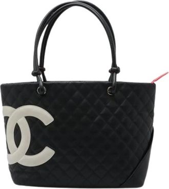 Chanel Pre-owned Cambon Line Soft Calf Tote Bag - Dames - Vintage Shopper - Zwart - ONE Size - Leer - Vintage
