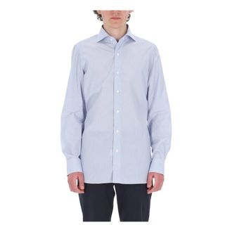 Finamore Casual Shirts, male, Blue, Size: 3XL 170 a Due Shirt