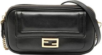 Fendi Pre-owned Cross Body Bags, female, Black, Size: ONE SIZE Pre-owned Leather Camera Bag