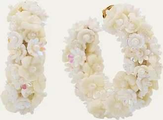 Oscar De La Renta Baby Flower Hoop Earrings