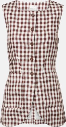 Poss&eacute; Romeo gingham linen vest