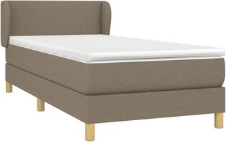 vidaXL Vidaxl - Cama Box Spring Con Colch&oacute;n Tela Gris Taupe 100x200 Cm