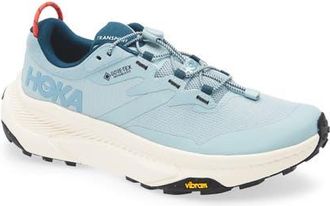 Hoka One One Transport Gore-Tex Waterproof Running Shoe in Druzy /Birch at Nordstrom, Size 5.5