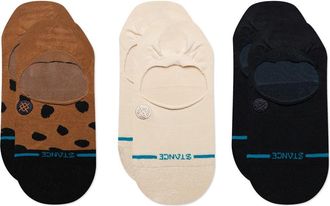 Stance Leopard Assorted 3-Pack Cotton Blend No-Show Socks in Brown at Nordstrom, Size Medium