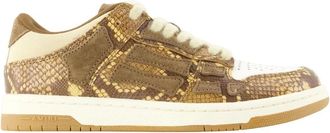 Amiri Gedrukte Python Skel Lage Sneakers - Dames - Sneakers - Bruin - 36 EU - Leer - Schoenen