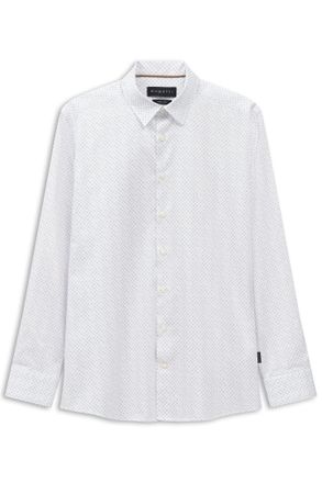 Bugatti Langarmhemd BUGATTI, Herren, Gr. L, Normalgr&ouml;ssen, gr&uuml;n (550, flaschengr&uuml;n), 100% Baumwolle, unifarben, normal, eckige 2-Knopf-Manschette, Hemden Lang