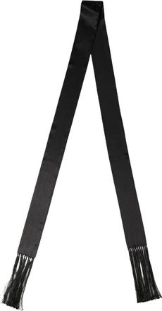 Dolce & Gabbana Satin Zijden Sjaal met Franjes - Heren - Accessoires - Zwart - Maat: ONE Size Zijde
