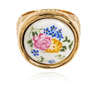 Chlo&eacute; Bloomcraft Ring - Dames - Ringen - Geel - 54 MM - Leer - Accessoires