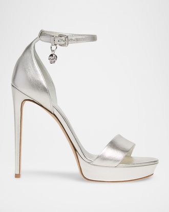 Alexander McQueen 125mm Metallic Leather Platform Sandals