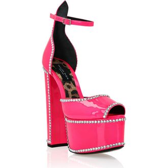 Philipp Plein Patent Leather Platform Sandals Hi-Heels Women in Fucsiafluo at Nordstrom, Size 35
