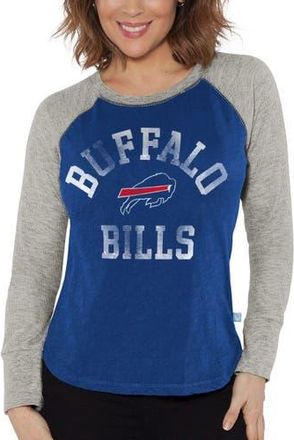 G-III 4Her by Carl Banks Womens G-III 4Her by Carl Banks Royal/Heather Gray Buffalo Bills Waffle Knit Raglan Long Sleeve T-Shirt at Nordstrom, Size Xx-Large