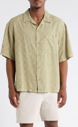 Vans Van Doren Check Button-Up Camp Shirt in Soft Sage at Nordstrom, Size Xx-Large