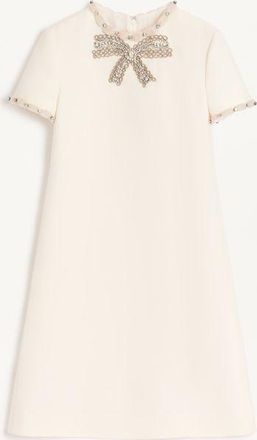 Valentino Embroidered Crepe Couture Short Dress Woman IVORY 36