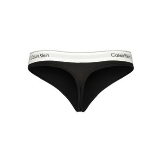 Calvin Klein Logo Waistband Thong - Black
