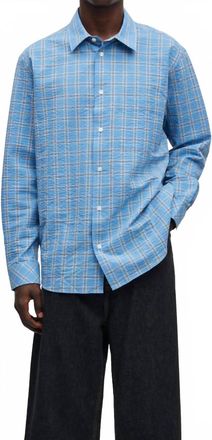 Sams&oslash;e & Sams&oslash;e Mens Sadamom Shirt In Blue Jasper Check