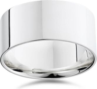 Pompeii3 10mm Flat High Polished Wedding Band 950 Platinum Size Selectable
