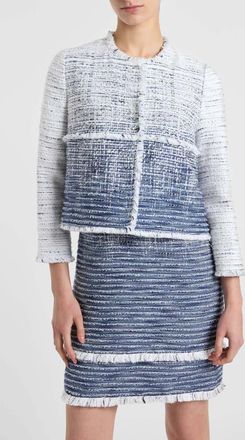 Santorelli Valerie Short Jacket in Ombre Modern Tweed in Blue Aura at Nordstrom, Size 2