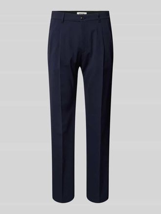 Drykorn Drykorn Regular Fit Hose mit Bundfalten und Viskose-Anteil Modell LEEK in Marine, Gr&ouml;&szlig;e 32/32