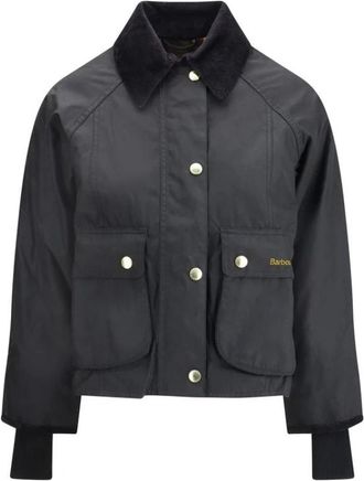 Barbour Gewaxte jas met moderne cropped pasvorm - Dames - Zomerjassen - Zwart - M - Katoen - Jassen