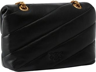 Pinko Womens Shoulder Bag Love Puff Baby Black-Antique Gold Black/antique