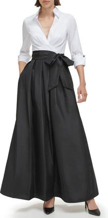 Jessica Howard Mixed Media Ballgown in Ind Wht 1 at Nordstrom, Size 12