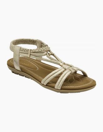 Lotus Womens Lotus Domenica ladies sandal in Gold - Tan - Size: 4