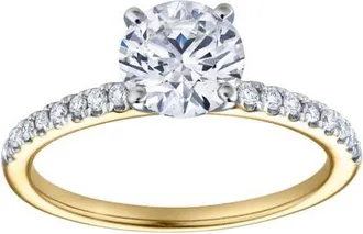 LuvMyJewelry Isabella 14K Yellow Gold Round Shape Lab Grown Diamond Engagement Ring - 1.2 Ct at Nordstrom, Size 6