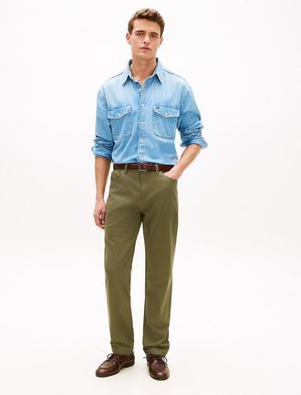 Tommy Hilfiger Mens 5-Pocket Straight Pant - Ghost Fern - 29W x 30L