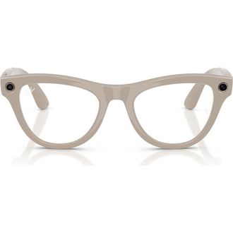 Ray-Ban Meta Skyler Gen 2 52mm Cat Eye AI Sunglasses in Shiny Chalky Grey /Transition at Nordstrom