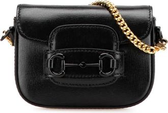 Gucci Pre-owned Cross Body Bags, female, Black, Size: ONE SIZE Pre-owned 1955 Horsebit Shoulder Bag