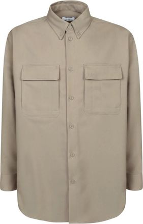 Off-white Beige Jas Stijlvol Ontwerp Aw 23 - Heren - Casual Overhemden - Beige - S - Polyester - Overhemden