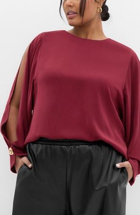 City Chic Katie Top in Dark Cherry at Nordstrom, Size Xs
