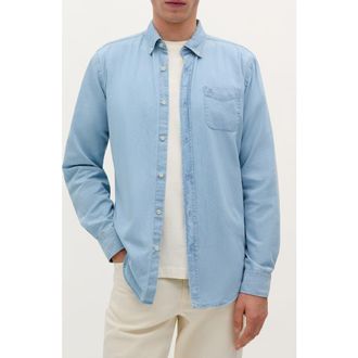 Scalpers Forest Denim Bd Shirt I in Light Denim at Nordstrom, Size 44 Eu